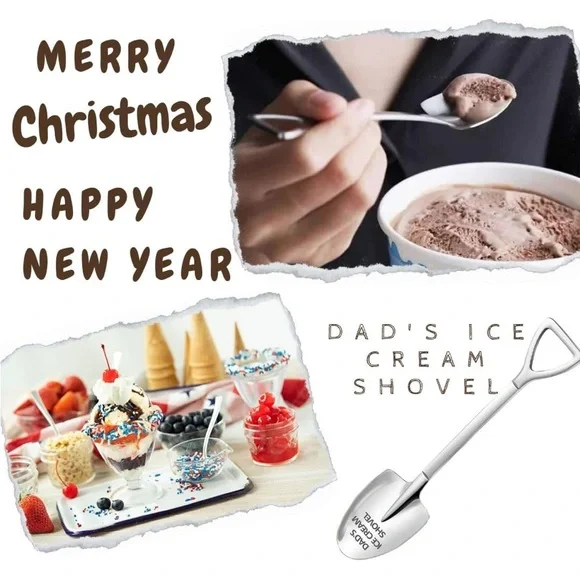 Personalized Dad's Ice Cream Shovel Funny Engraved Stainless Steel Spoon /Shovel - Picture 5 of 12